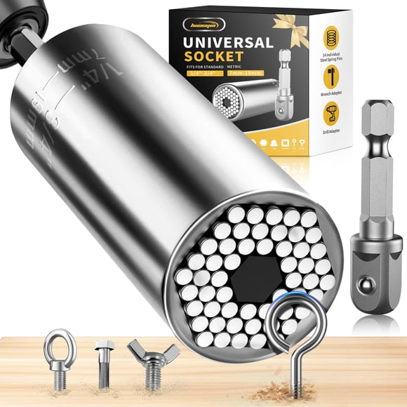 Valentines Day Gift for Him Gifts for Men Super Universal Socket Tools Valentines Father Day Dad Gifts Socket Set with Power Drill Adapter (7-19 MM)