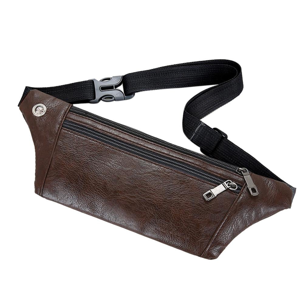 Mens Leather Fanny Pack Waist Chest Bag Purse Multifunction Crossbody Bags HOT