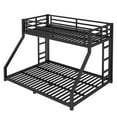 thumbnail image 3 of Newest Twin XL Over Queen Metal Bunk Bed with Noise Reduction and Dual Side Ladders, Black, 3 of 13