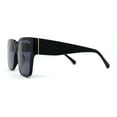 thumbnail image 3 of Womens 90s Designer Thick Temple Horn Rim Chic Sunglasses All Black, 3 of 4