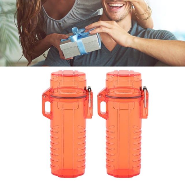 Lighter Case, 2pcs Transparent Waterproof Lighter Cover Lighter Plastic Storage Container For Backpacking Boating