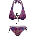 thumbnail image 7 of Women 2 PCS Halter Bikini Padded Swimwear Tie Side Triangle Bathing Suit, 7 of 7