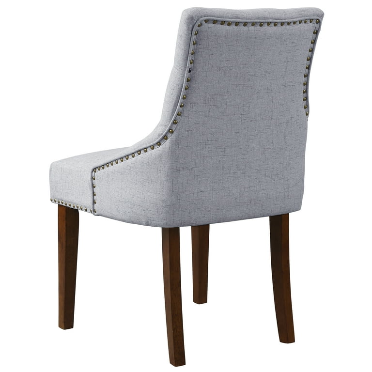 Contemporary Accent Chair, Fabric Tufted Upholstered Dining Chairs Set of  6, Dining Room Chairs with Nailhead Trim&Solid Wood Legs, Classic Leisure