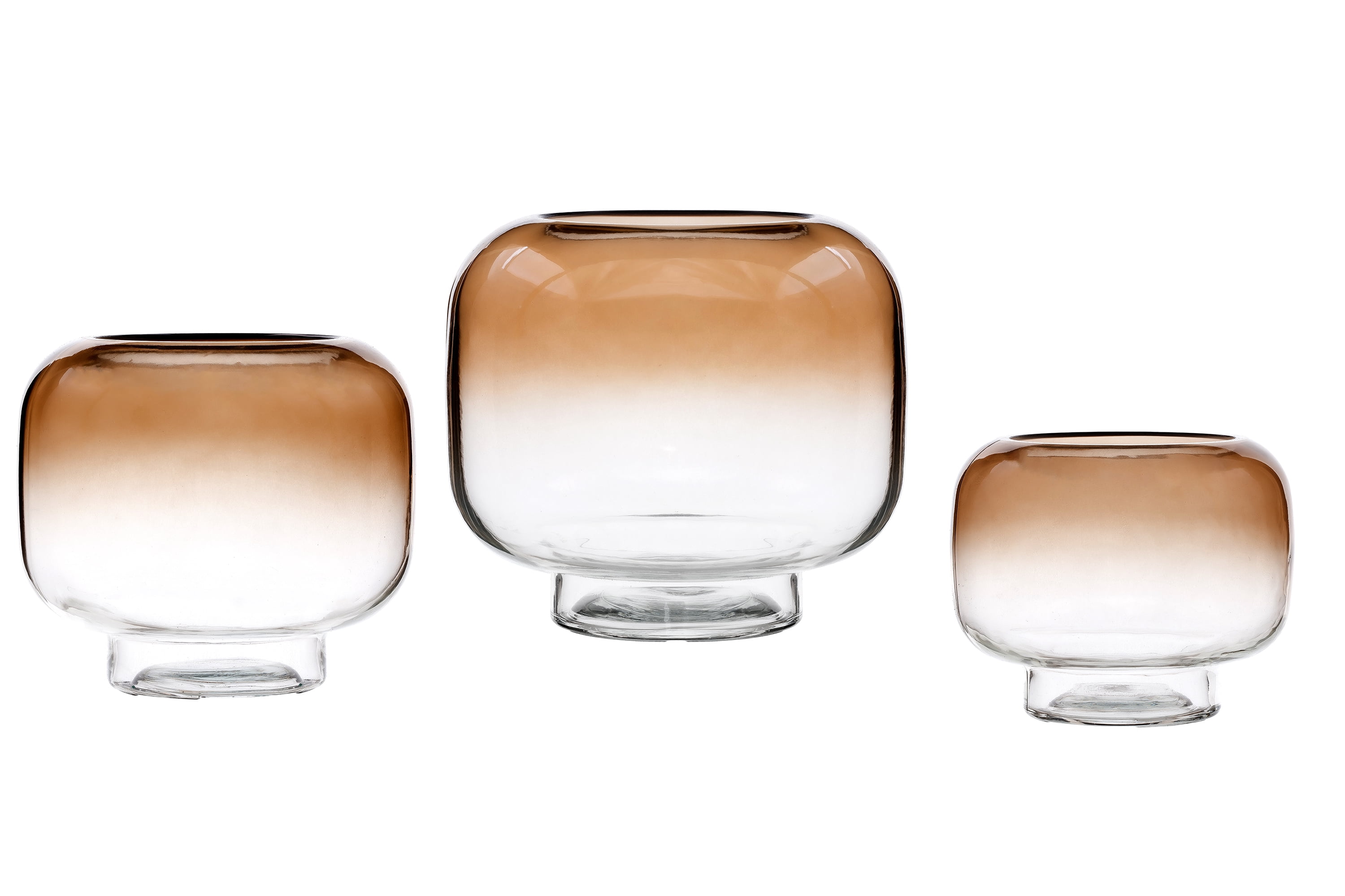 Mainstays 6.5" Brown Ombre Glass Hurricane Pillar Candle Holder Medium