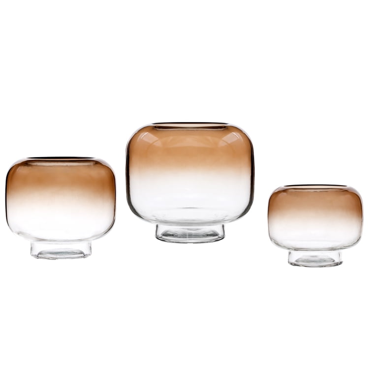 Mainstays 6.5" Brown Ombre Glass Hurricane Candle Holder photo 4
