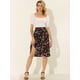 thumbnail image 3 of Falda Midi Acampanada Allegra K Con Dobladillo Asimétrico Estampado Floral Para Mujer Negro M, 3 of 5