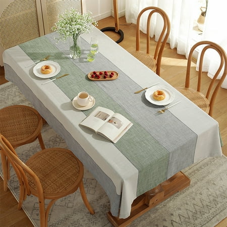 

Innerwin Table Cloths Washable Tablecloth Covers Decorative Tablecloths Home Decor Wedding Rectangle Dust-proof Cotton Linen Waterproof Dining Room Green 140*220cm