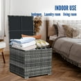 thumbnail image 5 of FHFO Outdoor Wicker Storage Box,88 Gallon Rattan Deck Box, Aluminum Frame Storage Bin for Cushion Pillows, Towels, Garden Tools, Toys, Brown,Grey, 5 of 7