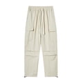 thumbnail image 3 of UVEASISHA Hiking Pants for Men Lightweight Quick Dry Cargo Pants Drawstring Elastic Waist Work Pants Loose Fit Outdoor Trousers with Pockets Sales Today,Beige,M, 3 of 4