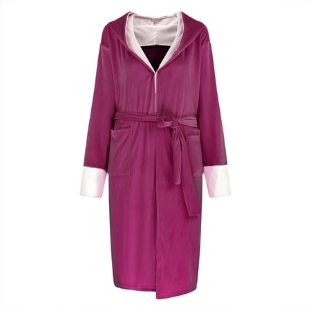

Womens Mens Robes Plush Fleece Hooded Bathrobe Nightgown with Pockets Fluffy Comfy Warm Bathrobes Sleepwear Plus Size