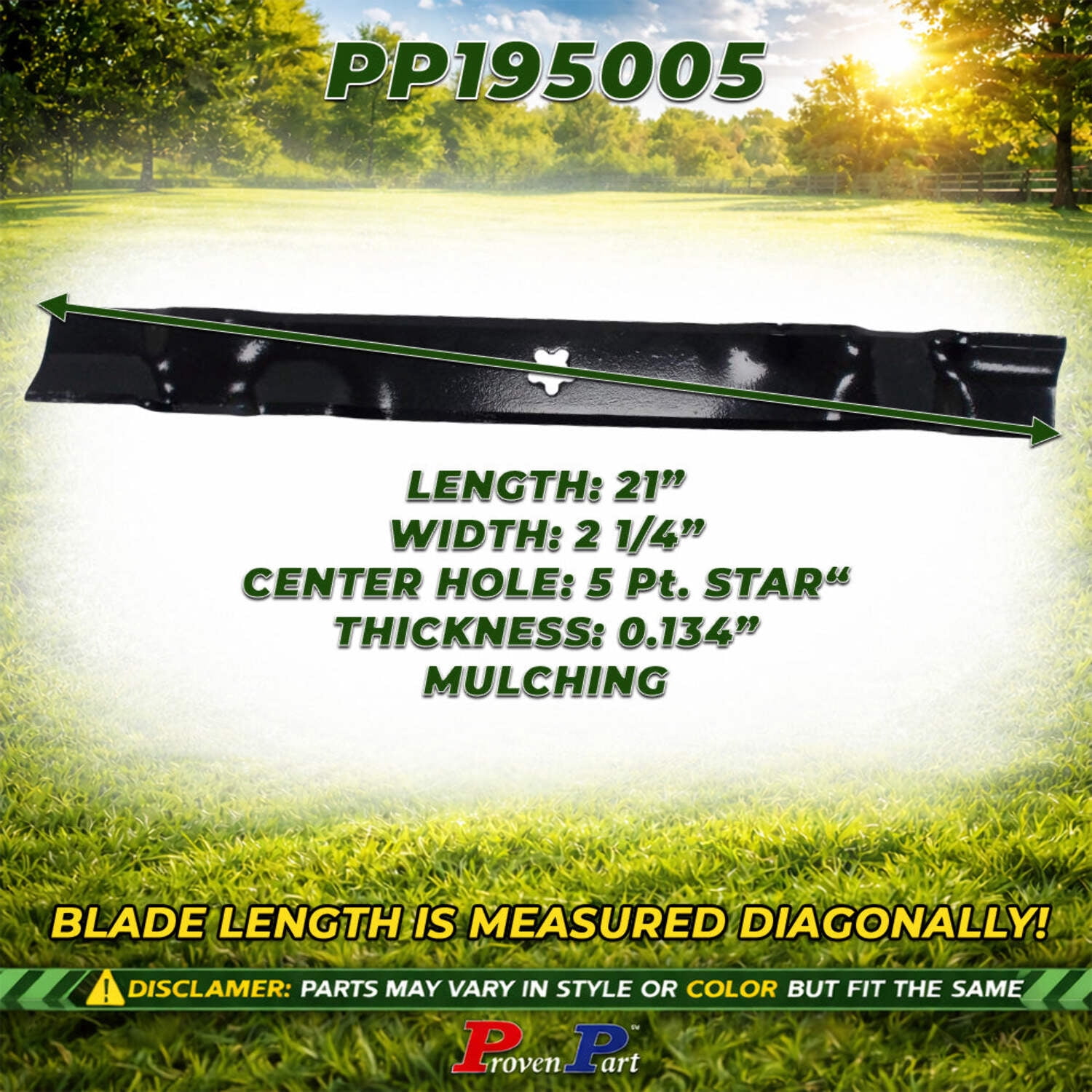 Proven Part 4-Pack Mulching Mower Blade Fits John Deere Am137328