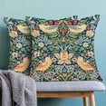 thumbnail image 3 of Chinoiserie Pillow Covers 18x18 Set of 2, Outdoor Navy Blue Sage Green Vintage Throw Pillow Covers Farmhouse Red Strawberry Floral Bird Cushion Case Home Decor for Couch Sofa, 3 of 6