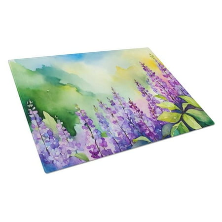 

15 x 12 in. Unisex Idaho Syringa in Watercolor Glass Cutting Board - Large