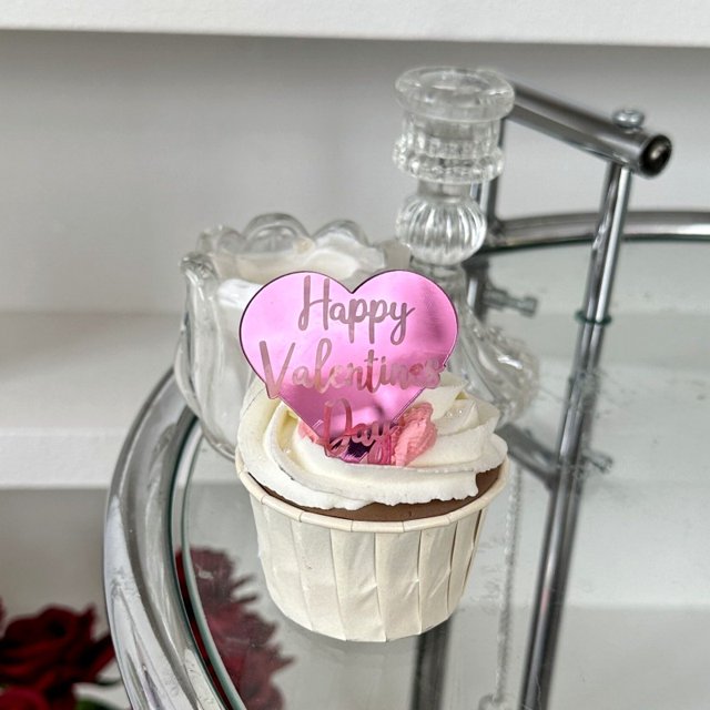 Decoración de cupcakes de San Valentín con estilo de moda Feliz día de San Valentín Amor Acrílico