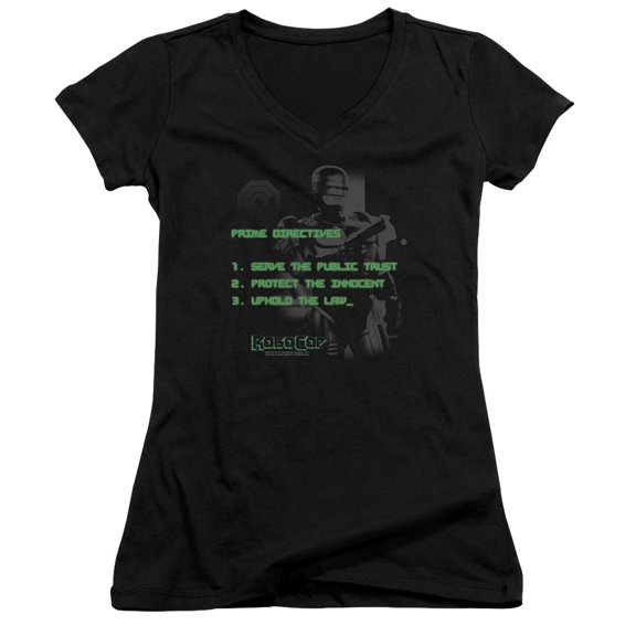 Robocop Prime Directives Junior Women's V-Neck T-Shirt Black