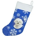 thumbnail image 2 of Caroline's Treasures Bichon Frise Winter Snowflakes Multi-color Christmas Stocking, with Soft Suede Fabric 18", 2 of 2