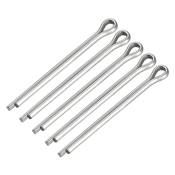 Split Cotter Pin -4mm x 50mm 304 Stainless Steel 2-Prongs Silver Tone 5Pcs