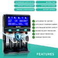 thumbnail image 2 of MaximalPower Universal Smart Battery Charger with Smart LCD Display for Rechargeable 9V AA AAA C D 26650 Batteries Li-ion Ni-MH - 6 Bay (2x 9V Battery Bays and 4x Universal Bays), 2 of 10