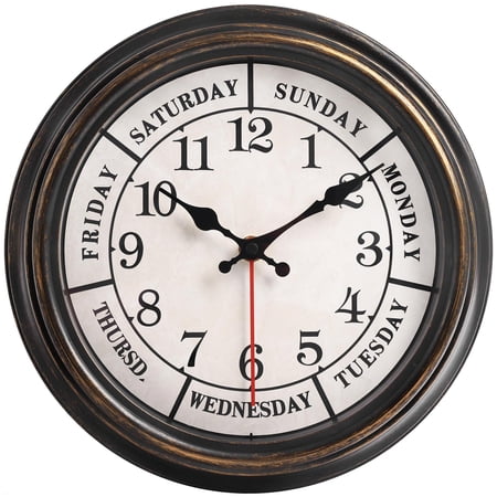 12 Week Blackgold 12 Inch Retro Round Wall Clock For Home Decor