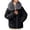 Black, variant on Women Fashion Down Jacket Oversized Hooded Parka Fur Collar Puffer Jacket Full Zip Overcoat Long Sleeve Topcoat Winter Trendy Jacket(Black,M)