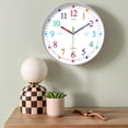thumbnail image 2 of Unique Bargains Silent Wall Clock Non Ticking Battery-Powered White Pattern 5, 2 of 6