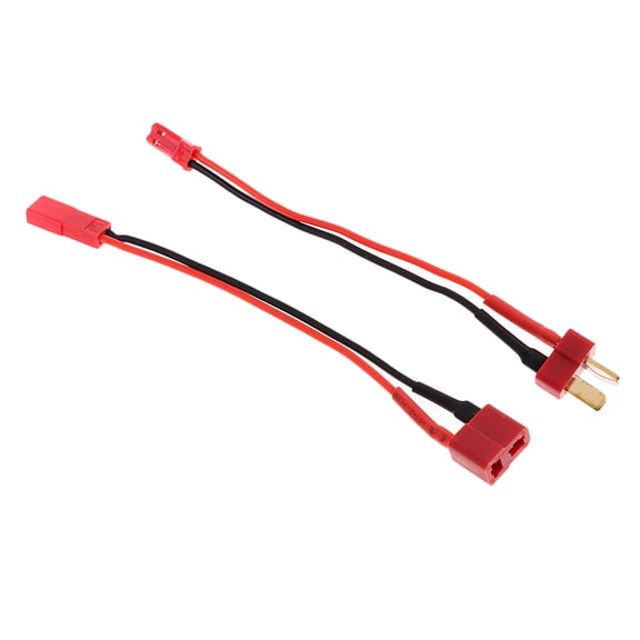 JWQFBC 1 Pair RC Lipo Battery Charger Cable Adapter, Deans T Plug to JST, Male & Female