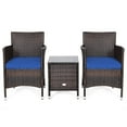 thumbnail image 5 of Patiojoy 3-Piece Patio Wicker Rattan Furniture Set Conversation Sofa Set with Coffee Table Navy, 5 of 7