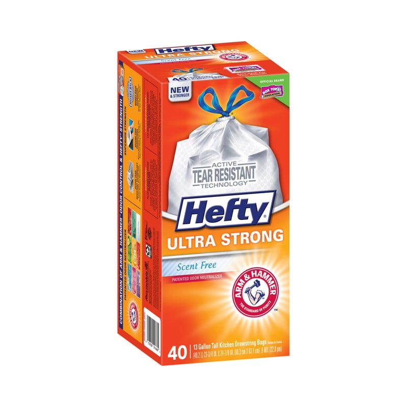 Hefty Ultra Strong Scent Free 13 Gallon Trash Bags