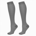 thumbnail image 2 of NOLDARES Compression Socks for Women Men, Breathable 15-20 mmHg Circulation for Flying, Running, Nurses, Pregnancy, 2 Pairs(R023-Grey), 2 of 4