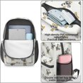 thumbnail image 4 of Pug and Crowns White Pattern 17" School Backpacks for Teens,Waterproof Oxford Fabric,S-Shape Padded Straps for School,Travel,Hiking,Camping, 4 of 6
