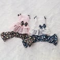 thumbnail image 4 of CSChome Dog Jumpsuit Dog Jumpsuit Round Neck Ruffles Hem Floral Printed Bowknot Romper Pet Jumpsuits, 4 of 6