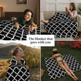 thumbnail image 6 of Black White Geometric Throw Blankets, Minimalist Morocco Pattern Soft Fleece Blanket Decorative for Home Sofa Couch Chair Living Bedroom, 40x50 inches,, 6 of 9