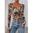 thumbnail image 2 of Remera de Manga Larga PRETTYGARDEN Mujer Crop Top con Escote en V, 2 of 9