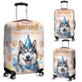 thumbnail image 2 of Watercolor Siberian Husky Happy Birthday Celebration Balloons Gift Party Travel Luggage Cover Husky Dog Lover Gifts Suitcase Dust Protective Decor - 00028, 2 of 5