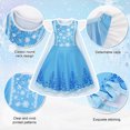thumbnail image 4 of Benylion Princess Dress With Cape for Girls Blue Christmas Birthday Party Cosplay Costume Toddler Ruffle Sleeve Fancy Outfit Gift for 5-6 Years, 4 of 6