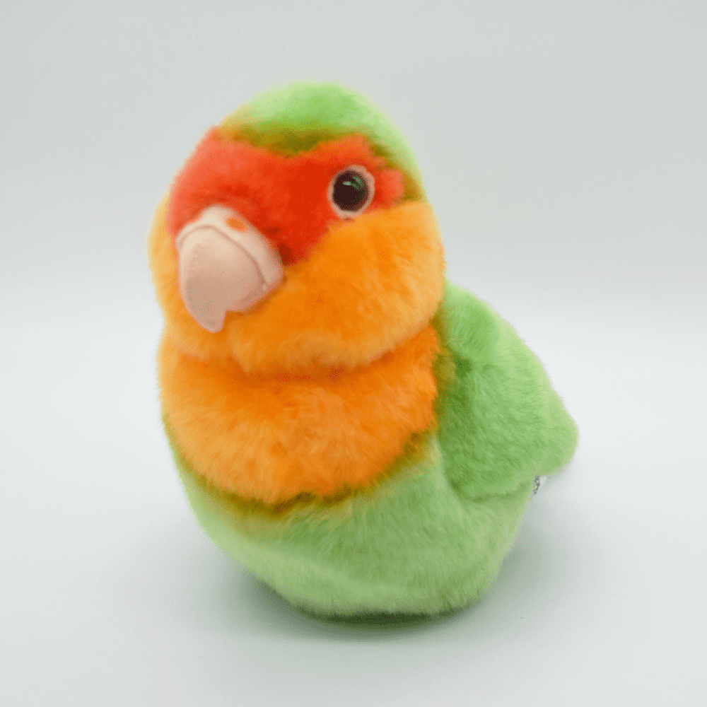 Realistic Rosy-faced Lovebird Stuffed Animal Plush Toy, Lifelike Animal Plushies, Simulation Bird Doll