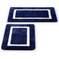 thumbnail image 1 of 2 Pack Ultra Soft Microfiber Bath Mat, Anti Slip Bath Rug Set, Strong Absorbent, Machine Washable Shower Rugs, Perfect Plush Bathroom Mat for Tub, Shower and Bathroom (L+M, Navy/White) Navy+white -, 1 of 8