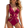 thumbnail image 2 of adviicd Maillot de Bain une Pièce d'Entraînement Athlétique pour Femme à Bretelles Ajustables, Maillot de Bain Petit pour Adulte Femme (Rouge, M), 2 of 9