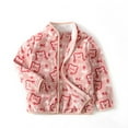 thumbnail image 2 of ZHOUCHANKIDS Kids Printed Polar Jacket Toddler Baby Boys Girls Autumn Winter Warm Sherpa Lining Outerwear Soft Lightweight C 4-5 Years, 2 of 9