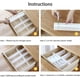 thumbnail image 4 of Organizador de cajones de cocina, divisores de cajones ajustables para tocador, solución de almacenamiento rentable, blanco duradero (16 piezas), 4 of 6