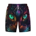 thumbnail image 4 of Lsque Mens Swim Trunks Futuristic Cat Warrior Pattern - Bathing Suit Compression Liner - Beach Swim Shorts Swimwear - (S-3XL) - Stretch Quick Dry -X-Large, 4 of 9