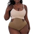 thumbnail image 3 of 1 pieza (albaricoque, XXL) Girasol para mujer, falda pareo de playa, Bikini con parte superior acanalada, traje de baño de talla grande para mujer, traje de baño con parte inferior alta, bandeau acanalado, traje de baño con parte inferior enrollada oso de fresa Electrónica, 3 of 5