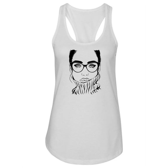 Serious Woman In Glasses Tank Women -Image by Shutterstock, Female Large