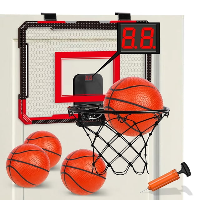 Aro de Baloncesto para Niños TOY Life para Colgar en la Puerta con 4 Pelotas