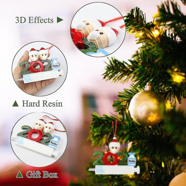Todos estamos vacunados, decoraciones personalizadas para árboles de Navidad