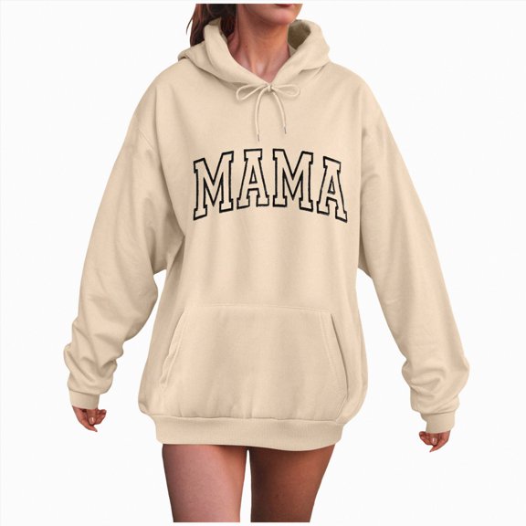 Godom Womens Oversized Letter Print Hoodies Graphic Fleece Sweatshirts Long Sleeve Pullover with Pocket 2025