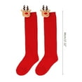Christmas Striped Over The Knee Socks Elk Stockings Cartoon Thigh High ...