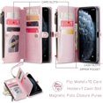 thumbnail image 3 of for iPhone 11 Pro Max Wallet Case, for iPhone 11 Pro Max Case for Wallet Women Men, PU Leather Magnetic Flip Wrist Strap Zipper Card Holder Phone Cases for iPhone 11 Pro Max 6.5-inches, Pink, 3 of 13