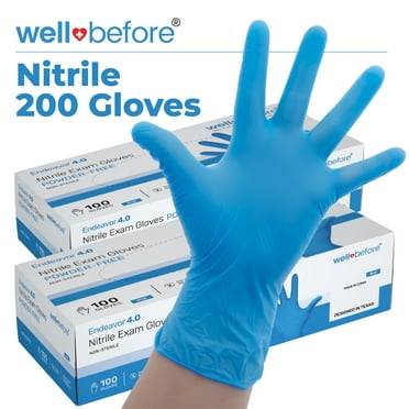 WellBefore Blue Nitrile Disposable Gloves - Small 200 Ct. - Powder & Latex-Free