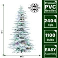 thumbnail image 3 of Fraser Hill Farm 10-Ft. Flocked Pine Valley Christmas Tree with Dual Multicolor & Warm White LED Lights and Remote, FFPV010-6SN, 3 of 8